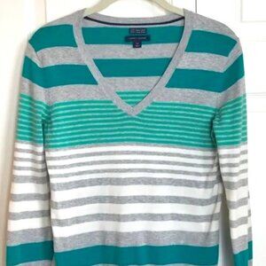 Tommy Hilfiger Striped Cotton Sweater Size Large